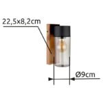Lampă de exterior din oțel inoxidabil cu optică din lemn închisă la culoare, oțel inoxidabil negru mat, sticlă fumurie, direcția luminii: în jos, IP44,  l x I x A: 90x225x124mm, fără 1x E27 40W 230V - imagine 6