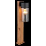 Lampă de exterior din oțel inoxidabil cu optică din lemn închisă la culoare, oțel inoxidabil negru mat, sticlă fumurie, direcția luminii: în jos, IP44, L x l x I: 90x145x500mm, fără 1x E27 40W 230V - imagine 3