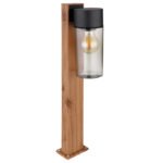 Lampă de exterior din oțel inoxidabil cu optică din lemn închisă la culoare, oțel inoxidabil negru mat, sticlă fumurie, direcția luminii: în jos, IP44, L x l x I: 90x145x500mm, fără 1x E27 40W 230V - imagine 4