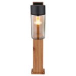Lampă de exterior din oțel inoxidabil cu optică din lemn închisă la culoare, oțel inoxidabil negru mat, sticlă fumurie, direcția luminii: în jos, IP44, L x l x I: 90x145x500mm, fără 1x E27 40W 230V - imagine 5