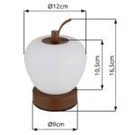 Lampa de masa metal maro mat, plastic alb, touch on/off, dimmerabil, variator tactil continuu, USB-A 2.0 - USB-C, baterie inclusa CR18650 1200mAh 3.7V, ø: 120mm, H: 165mm, incl LED 2W 230V, sursa 200lm, iesire 90lm, CCT 2700/6500/4000K - imagine 6