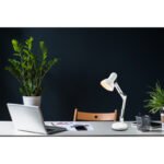 Lampa de birou, alb, plastic, mobil, comutator, LxWxH: 400x150x590, excl 1xE27 40W 230V - imagine 2