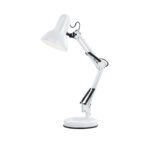 Lampa de birou, alb, plastic, mobil, comutator, LxWxH: 400x150x590, excl 1xE27 40W 230V