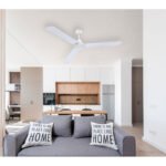 Ventilator de tavan fără lumina, metal alb, 3 viteze, o singură direcție, putere maximă a motorului 70W, utilizare optimă a spațiului 30m², răcire, turație 130/190/280 rpm, ø: 1420 mm, H: 580 mm, comutabil prin întrerupător de perete. - imagine 2