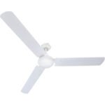 Ventilator de tavan fără lumina, metal alb, 3 viteze, o singură direcție, putere maximă a motorului 70W, utilizare optimă a spațiului 30m², răcire, turație 130/190/280 rpm, ø: 1420 mm, H: 580 mm, comutabil prin întrerupător de perete. - imagine 3