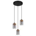Pendul Finca, Negru mat, E27 3x40W, Ø390mm, Globo - imagine 3
