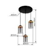 Pendul Finca, Negru mat, E27 3x40W, Ø390mm, Globo - imagine 5