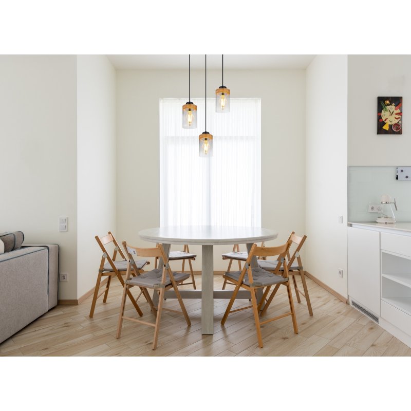 finca-15557-3h-g27360-5 Pendul Finca, Negru mat, E27 3x40W, Ø390mm, Globo - imagine 1