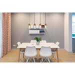 Suspensie: metal negru mat, lemn maro închis, sticlă fumurie, Lxlxh: 820x100x1500mm, excl. 4x E27 40W 230V - imagine 2