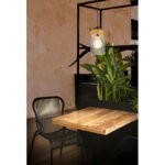 Suspensie: metal negru mat, lemn maro închis, sticlă fumurie, ø: 100mm, H: 1500mm, excl. 1x E27 40W 230V - imagine 2