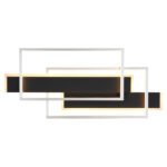 Plafoniera metal negru mat, aluminiu periat, opal acrilic, LxLxH: 620x270x82mm, incl LED 40W 230V, sursa 4000lm, iesire 1400lm, 3000K. - imagine 5