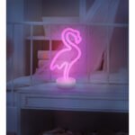 Articol decorativ plastic alb mat, plastic opal, comutator glisant, păun, LxLxH: 145x100x330mm, incl. LED 2W 4.5V, roz - imagine 2