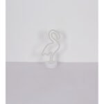 Articol decorativ plastic alb mat, plastic opal, comutator glisant, păun, LxLxH: 145x100x330mm, incl. LED 2W 4.5V, roz - imagine 5