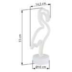 Articol decorativ plastic alb mat, plastic opal, comutator glisant, păun, LxLxH: 145x100x330mm, incl. LED 2W 4.5V, roz - imagine 6