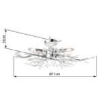 Plafoniera crom, plastic, D: 710, H: 160, excl 5xE14 40W 230V - imagine 3