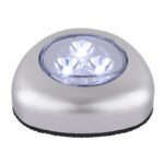 Lampa de veghe Push Light argintiu metalizat, din plastic, transparente, întrerupător, baterie: 3xAAA 1.5V, LxlxH: 65x26x67, inclusiv 3xLED 0,21W 5V, 20lm, 6400K. - imagine 3