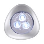 Lampa de veghe Push Light argintiu metalizat, din plastic, transparente, întrerupător, baterie: 3xAAA 1.5V, LxlxH: 65x26x67, inclusiv 3xLED 0,21W 5V, 20lm, 6400K. - imagine 4