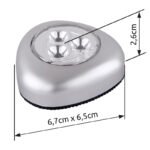Lampa de veghe Push Light argintiu metalizat, din plastic, transparente, întrerupător, baterie: 3xAAA 1.5V, LxlxH: 65x26x67, inclusiv 3xLED 0,21W 5V, 20lm, 6400K. - imagine 5