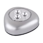 Lampa de veghe Push Light argintiu metalizat, din plastic, transparente, întrerupător, baterie: 3xAAA 1.5V, LxlxH: 65x26x67, inclusiv 3xLED 0,21W 5V, 20lm, 6400K.