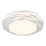 Plafonieră, metal alb mat, plastic opal, plastic cromat, mai multe niveluri prin comutator de perete: 100%-50%-10%, comutator în trepte: 3000/4000/6000K, funcție de memorie, ø: 380mm, LED 24W 230V, sursă 3022lm, ieșire 968lm, CCT 3000/4000/6000K