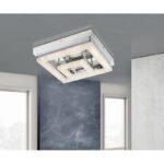 Plafoniera, oțel inoxidabil, acril alb, cristale K5 transparente LxWxH: 260x260x85, inclusiv 1xLED 16W 230V, 950lm, 4000K. - imagine 2