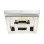 Plafoniera, oțel inoxidabil, acril alb, cristale K5 transparente LxWxH: 260x260x85, inclusiv 1xLED 16W 230V, 950lm, 4000K. - imagine 3