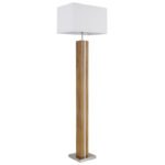 Lampă de podea MDF cu efect de lemn, stejar metalic, bej textil, comutator cu buton, reglabil, variator, reglabil separat, LxWxH: 400x270x1500mm, excl. 1x E27 40W 230V, incl. LED 17W 230V, putere 1900lm, 3000K - imagine 3