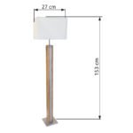 Lampă de podea MDF cu efect de lemn, stejar metalic, bej textil, comutator cu buton, reglabil, variator, reglabil separat, LxWxH: 400x270x1500mm, excl. 1x E27 40W 230V, incl. LED 17W 230V, putere 1900lm, 3000K - imagine 6