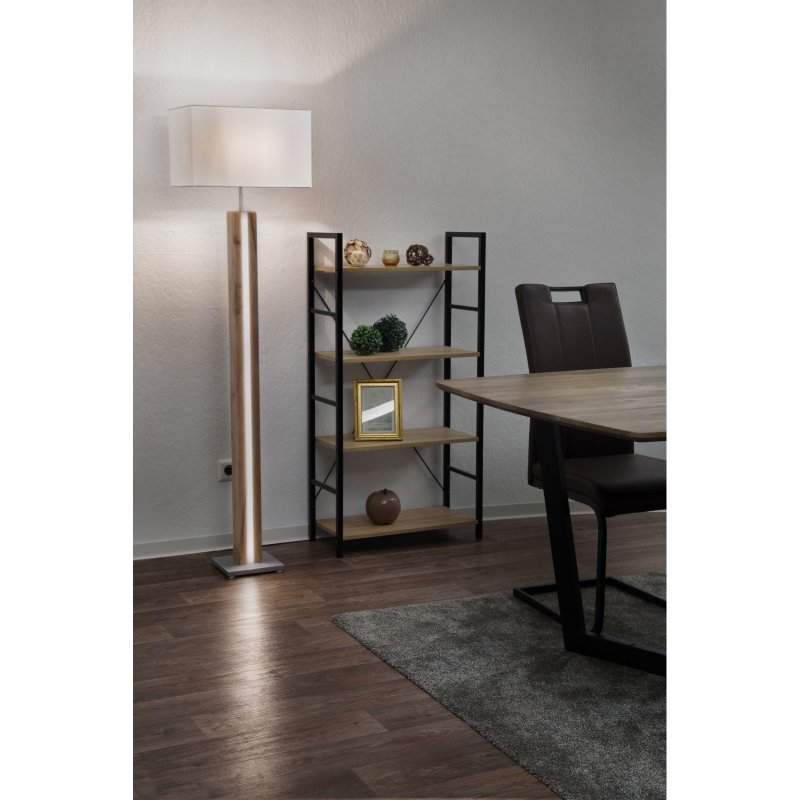forest-41130246x-g29100-6 Lampă de podea MDF cu efect de lemn, stejar metalic, bej textil, comutator cu buton, reglabil, variator, reglabil separat, LxWxH: 400x270x1500mm, excl. 1x E27 40W 230V, incl. LED 17W 230V, putere 1900lm, 3000K - imagine 1