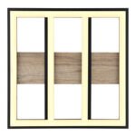 Plafonieră metal negru mat, MDF lemn optic închis, plastic alb, aluminiu negru mat, L x l x I: 300x300x55mm, inclusiv LED 18W 230V, 2200lm Sursă, 1700lm Ieșire, 3000K - imagine 5