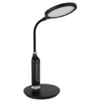 Lampă de masă plastic negru/satinat, crom, touch on/off, reglabil, variator tactil continuu, culori fixabile, funcție de memorie, adaptor inclus, flexo, L x l x I: 300x185x407mm, LED 9W 230V, sursă 22-800lm, ieșire 8-530lm, CCT 3000/4000/6500K - imagine 3