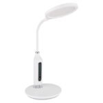 Lampă de masă din plastic alb mat, crom, plastic satinat, touch on/off, reglabil, variator tactil continuu, variator cu senzor, memorie, adaptor inclus, flexo, L x l x I: 300x185x407mm, LED 9W 230V, sursă 22-800lm, ieșire 8-530lm, CCT 3000/4000/6500K - imagine 3