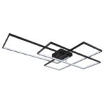 Plafoniera, metal negrul mat, Acryl alb alb, dimmabila, telecomanda, schimbare culoare lumina, LxBxH:800x1170x110, inkl. 1xLED 80W 230V, 1000-10.000lm Source, 300-2800lm Output, CCT 3.000-4500-6.000K - imagine 2