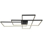 Plafoniera, metal negrul mat, Acryl alb alb, dimmabila, telecomanda, schimbare culoare lumina, LxBxH:800x1170x110, inkl. 1xLED 80W 230V, 1000-10.000lm Source, 300-2800lm Output, CCT 3.000-4500-6.000K - imagine 3