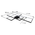 Plafoniera, metal negrul mat, Acryl alb alb, dimmabila, telecomanda, schimbare culoare lumina, LxBxH:800x1170x110, inkl. 1xLED 80W 230V, 1000-10.000lm Source, 300-2800lm Output, CCT 3.000-4500-6.000K - imagine 7