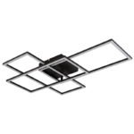 Plafoniera metal negru mat, acrilic opal, reglabil, SmartLight, aplicatie, functie de memorie, telecomanda, baterie inclusa 2x AAA, LxLxH: 740x510x95mm, incl. LED 40W 230V, 410-4600lm , ieșire 200-1950lm, CCT 2700-6500K - imagine 3
