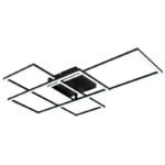 Plafoniera metal negru mat, acrilic opal, reglabil, SmartLight, aplicatie, functie de memorie, telecomanda, baterie inclusa 2x AAA, LxLxH: 740x510x95mm, incl. LED 40W 230V, 410-4600lm , ieșire 200-1950lm, CCT 2700-6500K - imagine 7