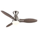 Ventilator de tavan, nichel metalic, plastic imitație lemn, mai multe viteze prin întrerupător de perete, memorie, temporizator, telecomandă, 25 m², 2 direcții de rotație, ø:1070mm,Î:350mm,LED 22W 230V,sursă 2570 lm,putere 1897 lm,CCT3000/4200/6000 K - imagine 5