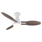 Ventilator de tavan, metal/plastic alb, plastic imitație lemn, mai multe viteze prin întrerupător de perete, memorie, temporizator, telecomandă, 25m², 2 direcții de rotație, ø:1070mm, Î:350mm,LED 22W 230V,sursă 2570lm,putere 1897lm,CCT3000/4200/6000K - imagine 5