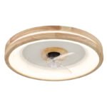 Ventilator de tavan metal alb, lemn, plastic cu/transparent, reglabil, mai multe niveluri prin comutator de perete, memorie, temporizator, telecomandă, 15m², ø:500mm H: 25mm, LED 30W 230V, 300-2250lm, CCT 2700-6500K