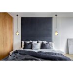 Suspendare metal negru mat, sticla fumurie, cablu negru, inaltime scurta, ø: 200mm, H: 1500mm, excl. 1x E27 60W 230V - imagine 2