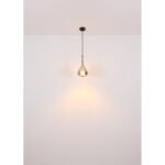 Suspendare metal negru mat, sticla fumurie, cablu negru, inaltime scurta, ø: 200mm, H: 1500mm, excl. 1x E27 60W 230V - imagine 5