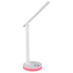Lampă de masă din plastic alb mat, plastic opal, touch on/off, variator tactil continuu, adaptor incl., cablu USB incl., LxLxA: 280x150x500mm, lungime cablu 1200mm, incl. LED 5W+RGB LED 2W 230V, sursă 60-582lm, ieșire 50-538lm, CCT 2700/6500/4000K - imagine 5