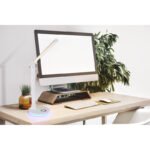 Lampă de masă din plastic alb mat, plastic opal, touch on/off, variator tactil continuu, adaptor incl., cablu USB incl., LxLxA: 280x150x500mm, lungime cablu 1200mm, incl. LED 5W+RGB LED 2W 230V, sursă 60-582lm, ieșire 50-538lm, CCT 2700/6500/4000K
