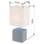Veioza ceramică bej, textil alb, cablu 1,2 m, comutator, LxWxH: 130x110x290, excl 1xE14 40W 230V - imagine 3
