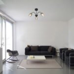 Plafonieră metal negru mat, sticlă fumurie colorată, metal lemn optic închis, ø: 470mm, I: 290mm, fără 3x E14 25W 230V