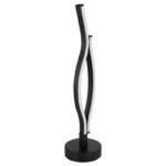 Lampă de masă metal negru mat, plastic alb, aluminiu negru mat, cablu PVC negru, întrerupător pe cablu, ø: 120mm, I: 470mm, lungime cablu 1500mm, incl. LED 12W 230V, 1430lm Sursă, 460lm Ieșire, 3000K - imagine 3