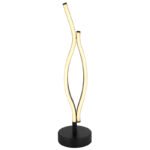 Lampă de masă metal negru mat, plastic alb, aluminiu negru mat, cablu PVC negru, întrerupător pe cablu, ø: 120mm, I: 470mm, lungime cablu 1500mm, incl. LED 12W 230V, 1430lm Sursă, 460lm Ieșire, 3000K - imagine 4