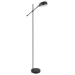 Lampadar metal negru, plastic satinat, reglabil , cablu 1,8m, comutator, LxLxH: 477x200x1350, excl 1xE14 40W 230V - imagine 3