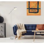 Lampadar metal crom, plastic satinat, reglabil cablu 1,8m, comutator, LxLxH: 477x200x1350,excl 1xE14 40W 230V - imagine 2